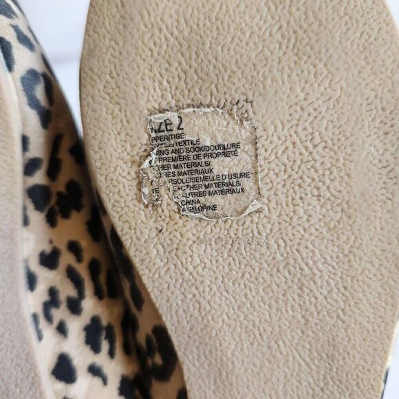 Gymboree size 2 girls cheetah cat ears gold slip on ballet flats - Picture 5 of 6